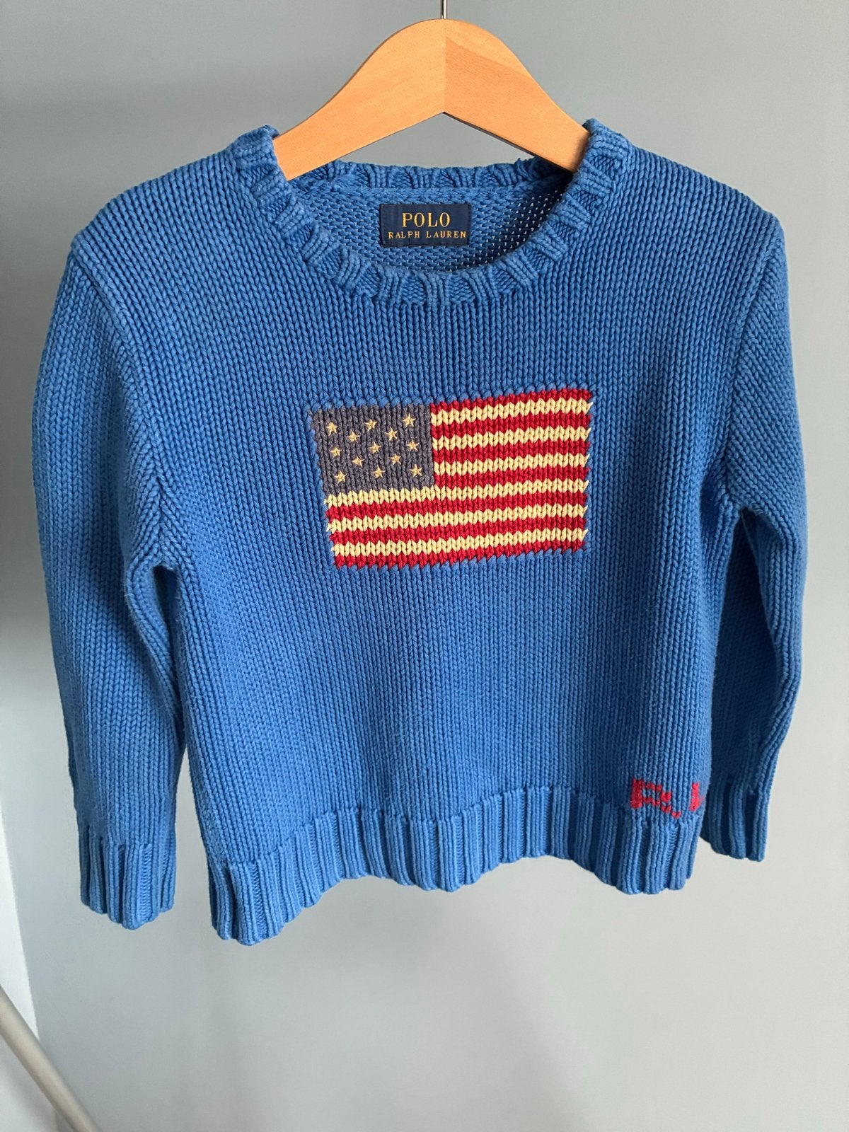 Polo Ralph Lauren trui met Amerikaanse vlag - Maat 4, Ophalen of Verzenden, Gebruikt, Jongen of Meisje, Trui of Vest