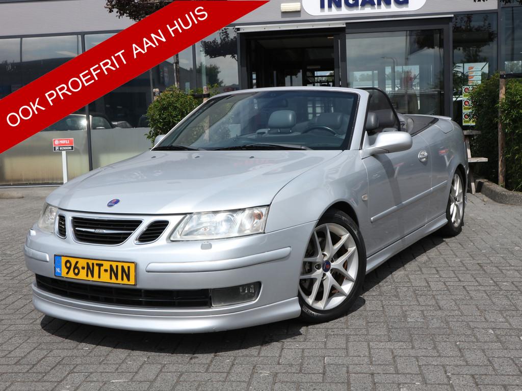 Saab 9-3 Cabrio 2.0T Aero 210 PK NL AUTO NAVI AIRCO CRUISE N, Auto's, Voorwielaandrijving, 1998 cc, Gebruikt, Zwart
