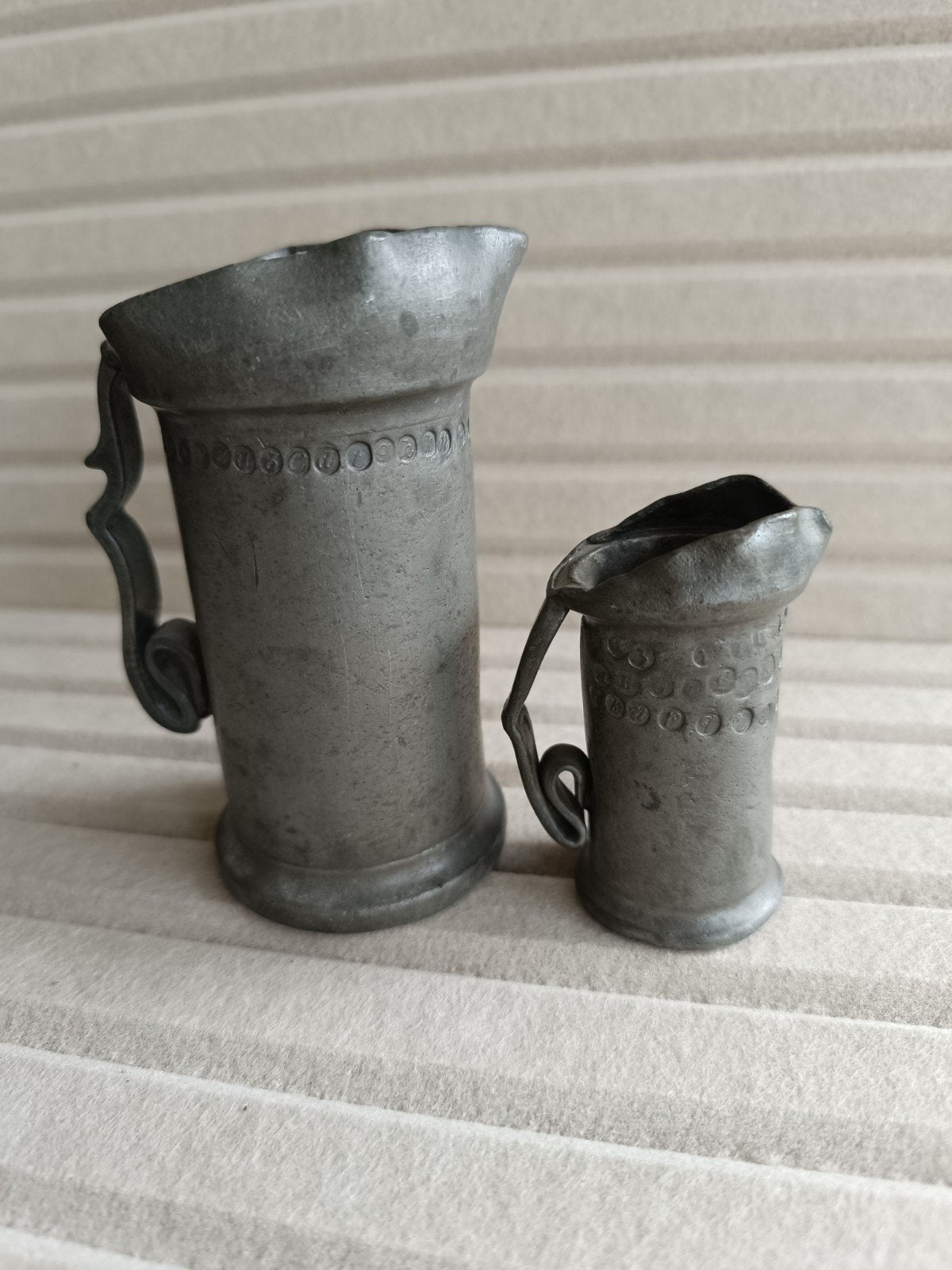 tinnen maatbekers, Antiek en Kunst, Antiek | Tin, Ophalen of Verzenden
