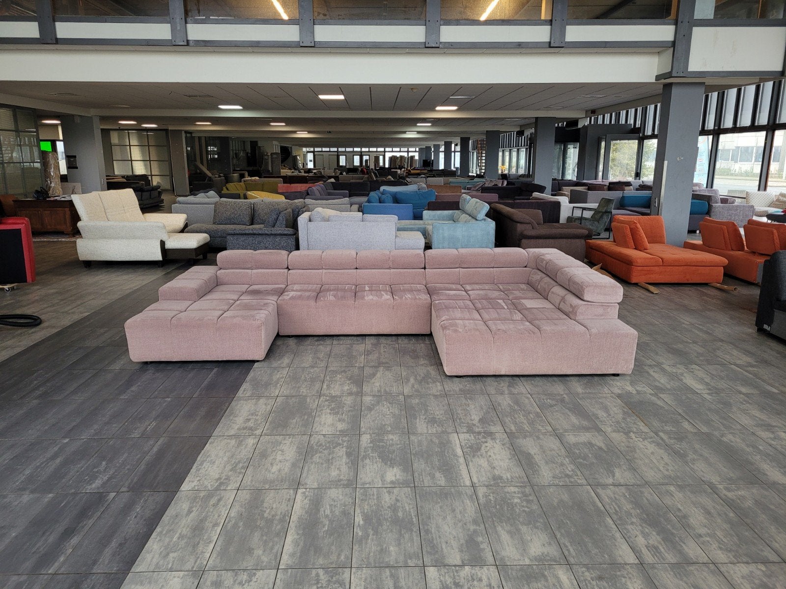 ✳️️️️️️️ OUTLET taupe beige cozy U-bank 180x395x220 |BEZORGE