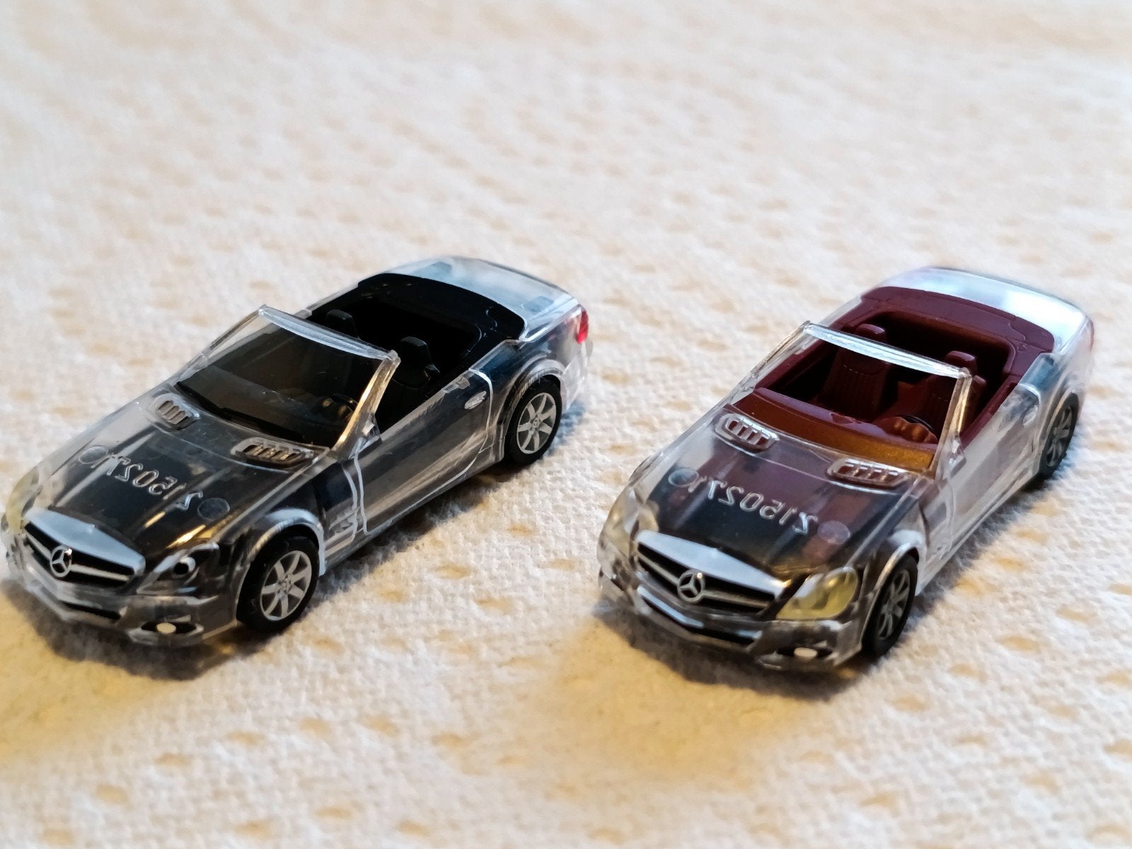 2X mercedes sl doorzichtig herpa 1/87, Ophalen of Verzenden, Gebruikt, Auto, Herpa