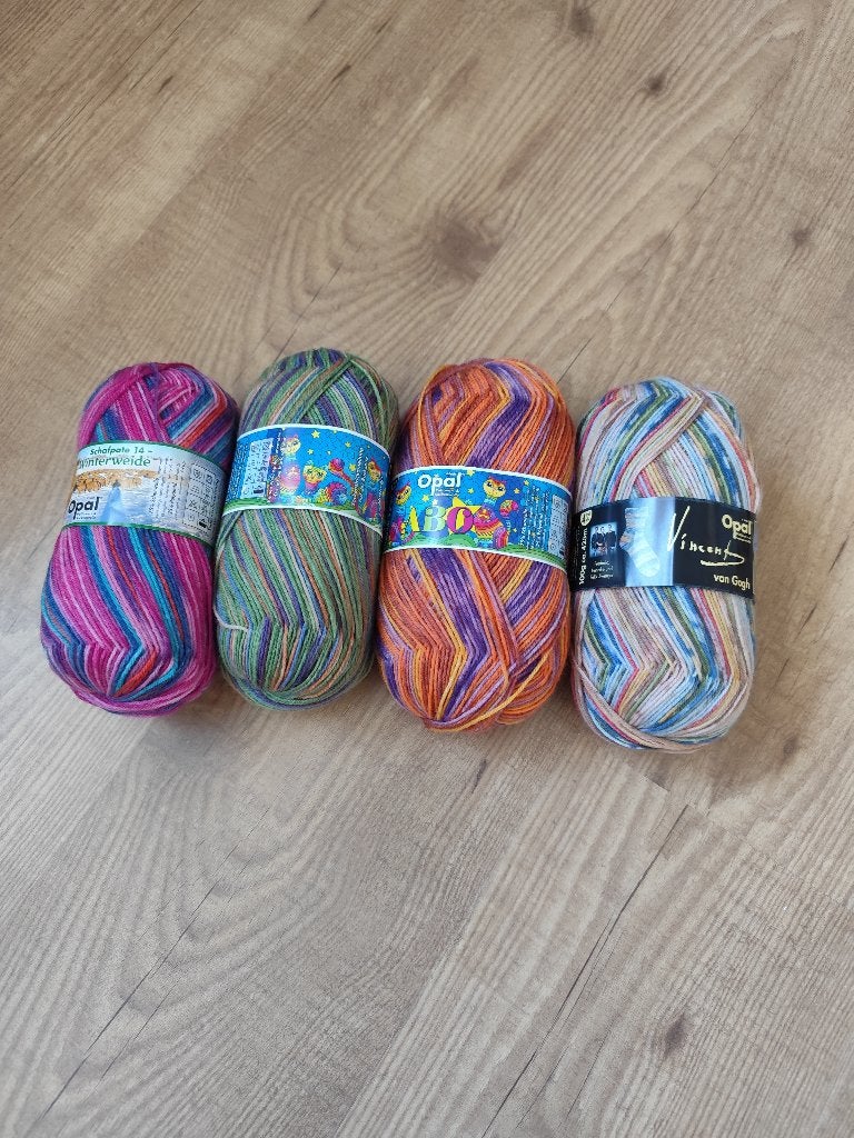 T.k. 4 nieuwe bollen Opal sokkengaren pakket 3, Hobby en Vrije tijd, Ophalen of Verzenden, Nieuw, Breien of Haken, Wol of Garen