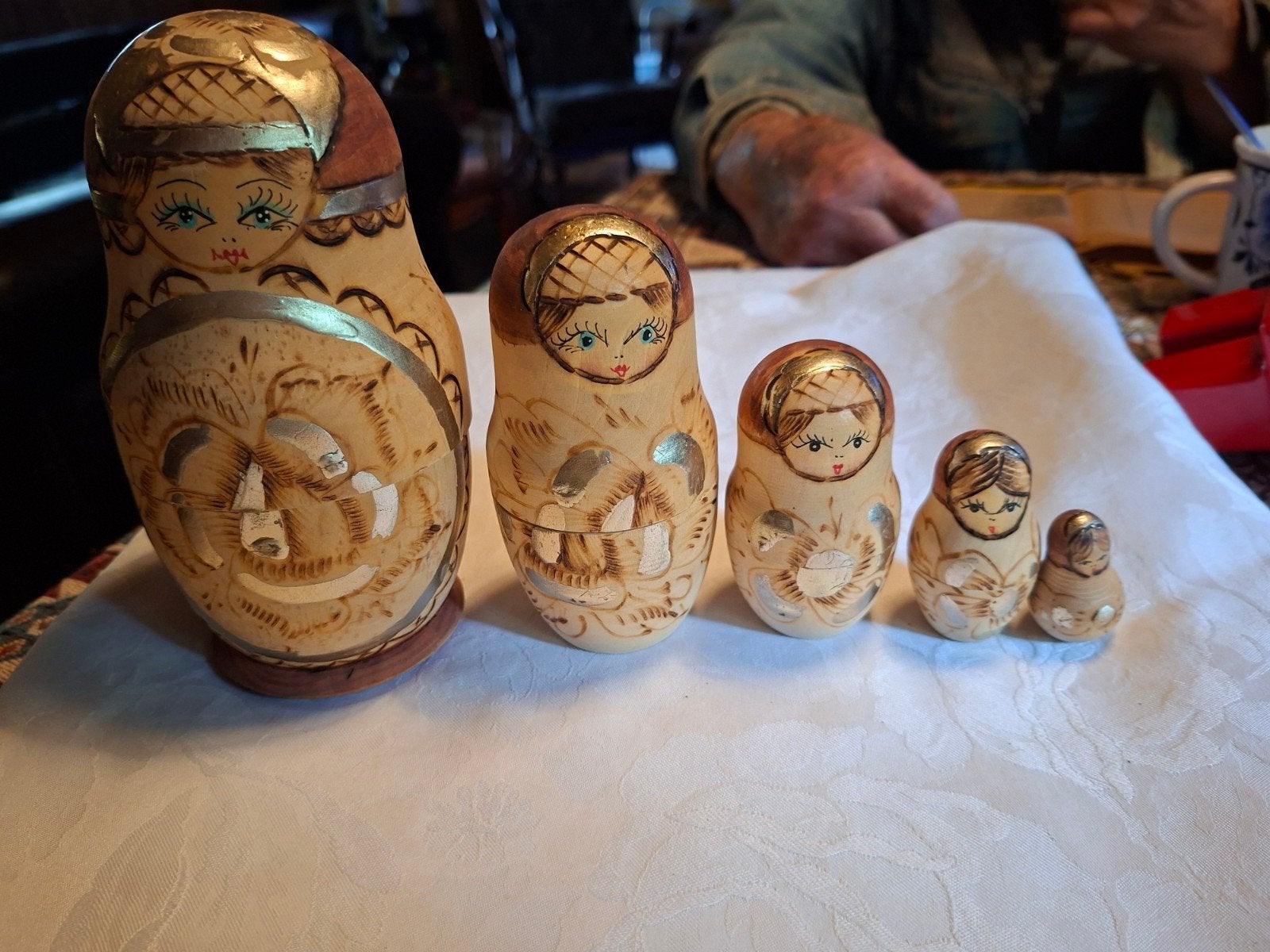 Matroeskja poppen 5 stuks 17 tm 4 cm, Huis en Inrichting, Verzenden, Gebruikt