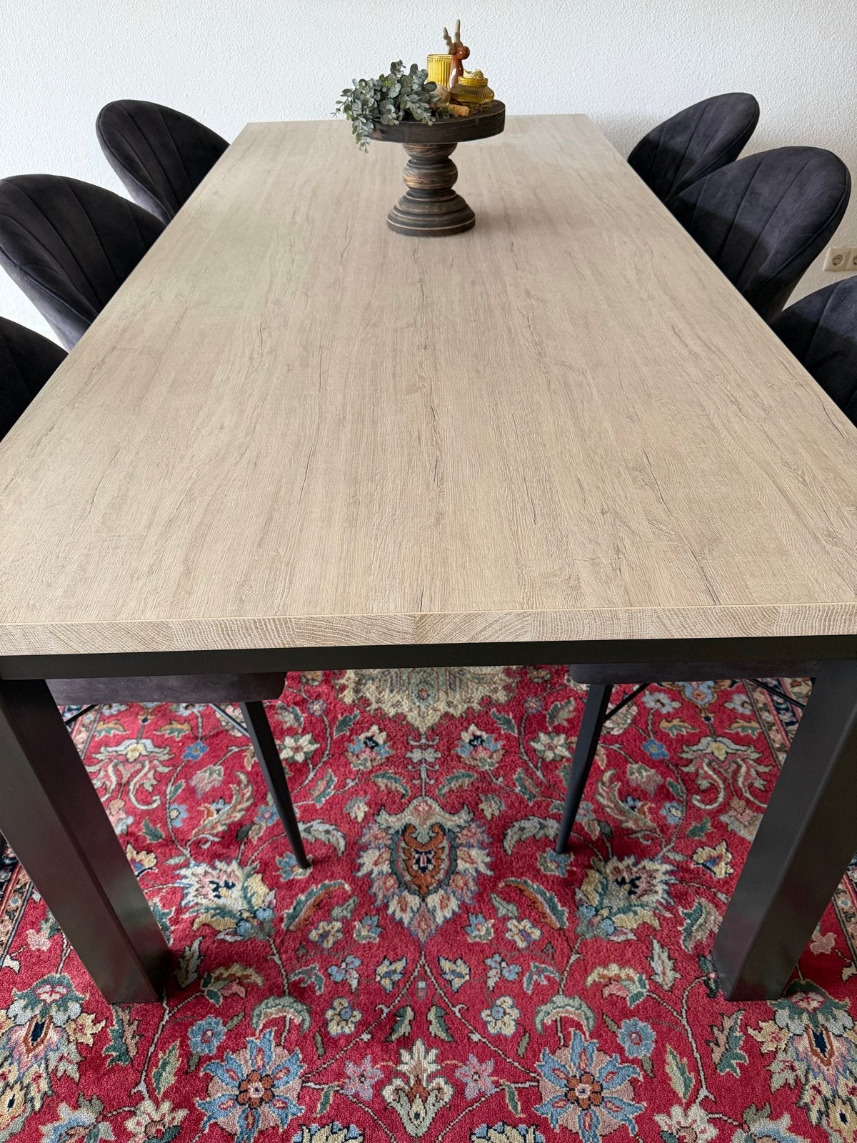 Stijlvolle eettafel met 6 comfortabele eetkamerstoelen, Huis en Inrichting, Ophalen, 200 cm of meer, 50 tot 100 cm, Zo goed als nieuw