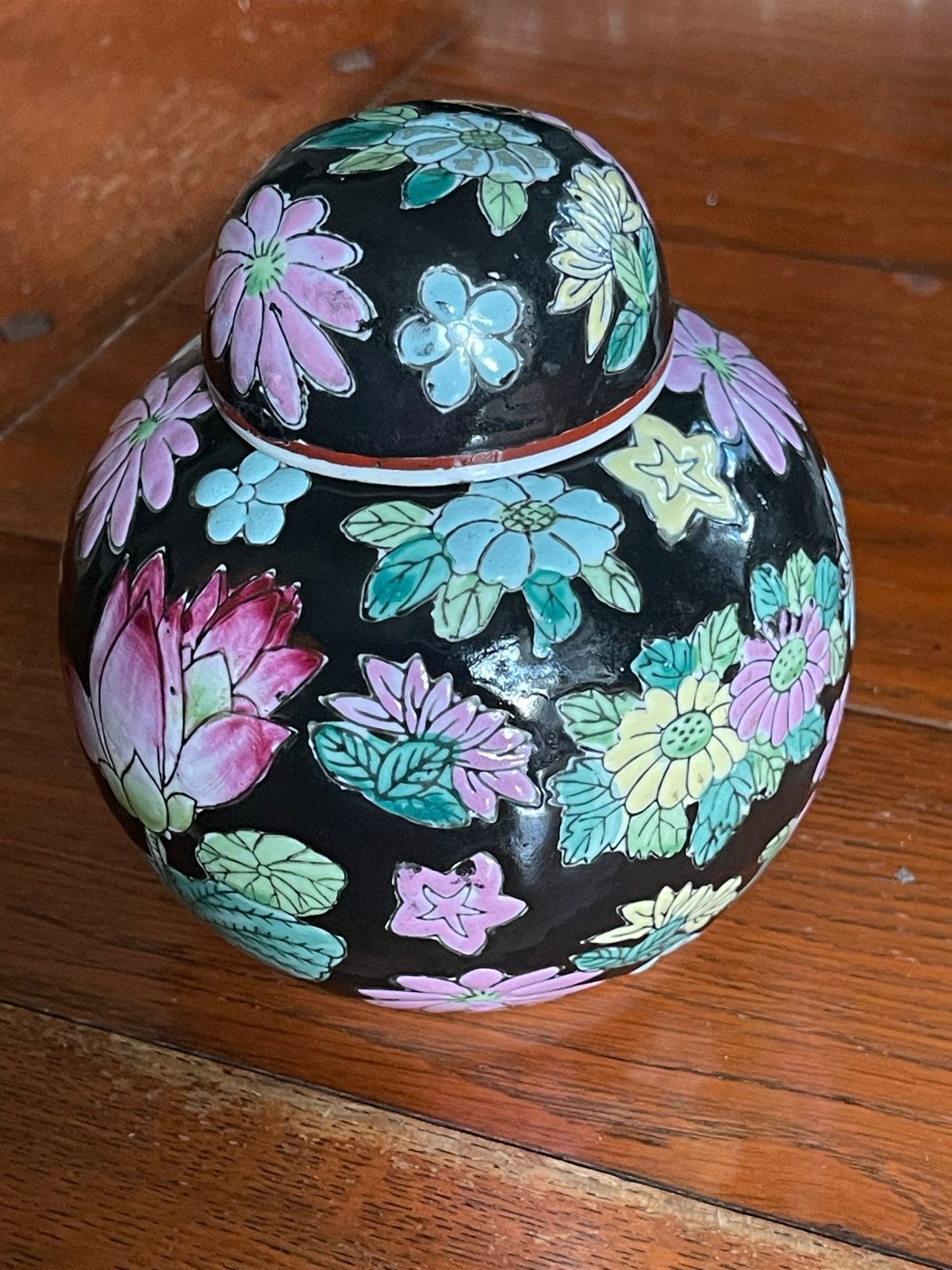 Vintage Chinese Gemberpot met Bloemenmotief, Ophalen of Verzenden