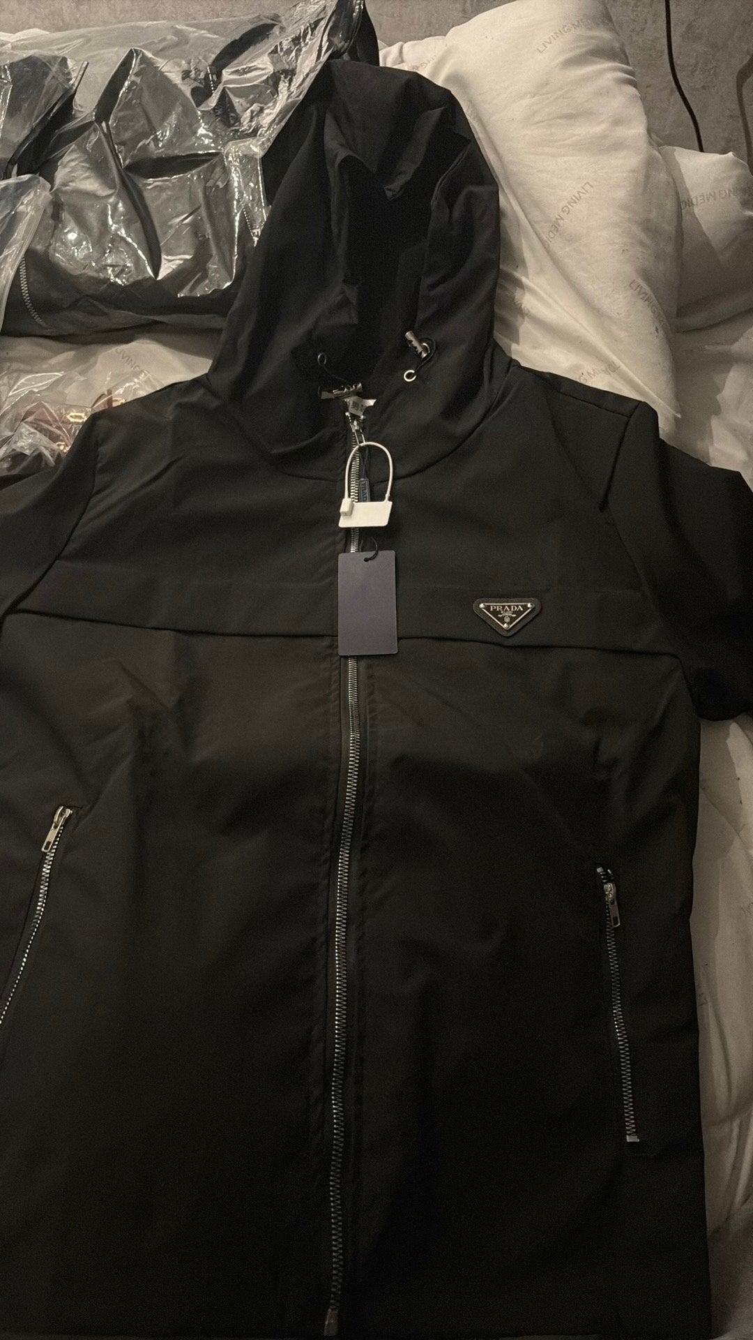 Prada zomerjas, Ophalen, Zo goed als nieuw, Maat 46 (S) of kleiner, Zwart