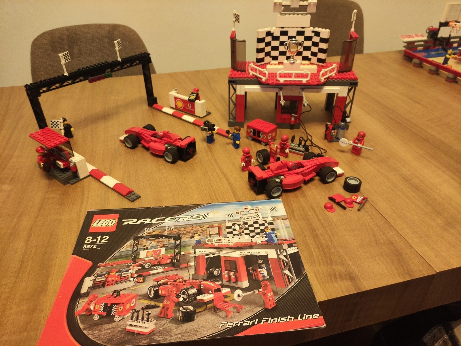 Lego racers Ferrari finish line #8672, Gebruikt, Lego, Compleet, Ophalen of Verzenden