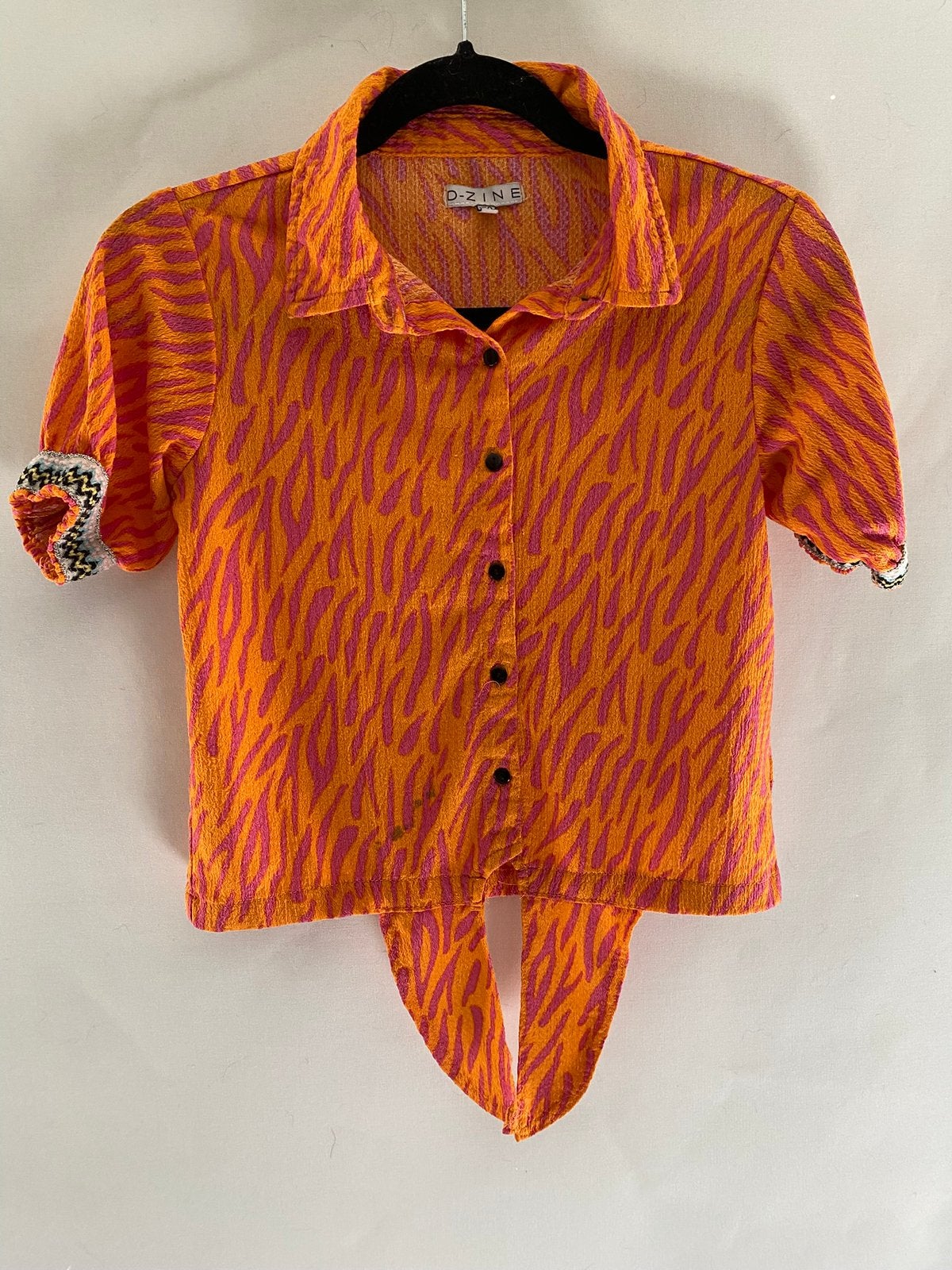 D-ZINE blouse met zebraprint & strik | Maat 152 | Oranje, Kinderen en Baby's, Kinderkleding | Maat 152, Gebruikt, Meisje, Overhemd of Blouse