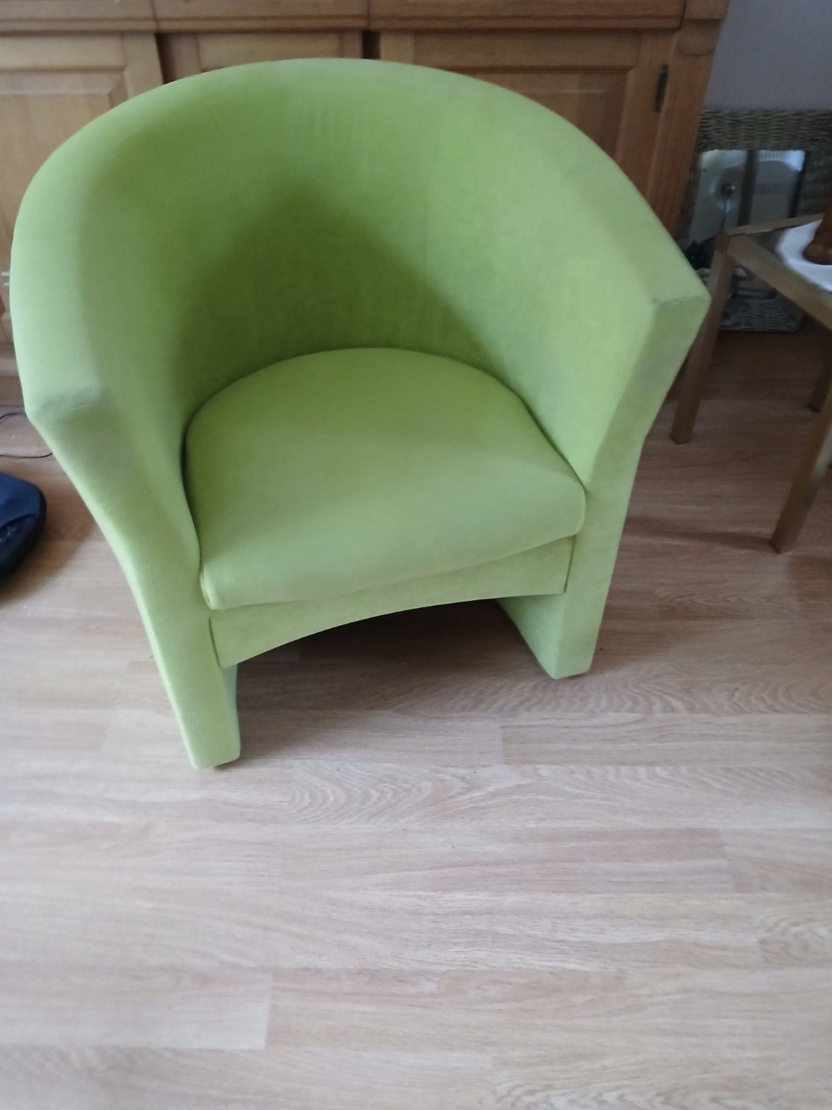 leuke fauteuil groen €15, Ophalen, 75 tot 100 cm, 50 tot 75 cm