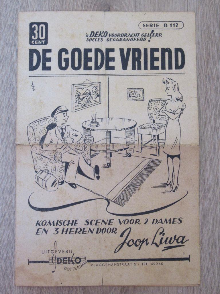 Antiek toneelstuk boekje, Ophalen of Verzenden