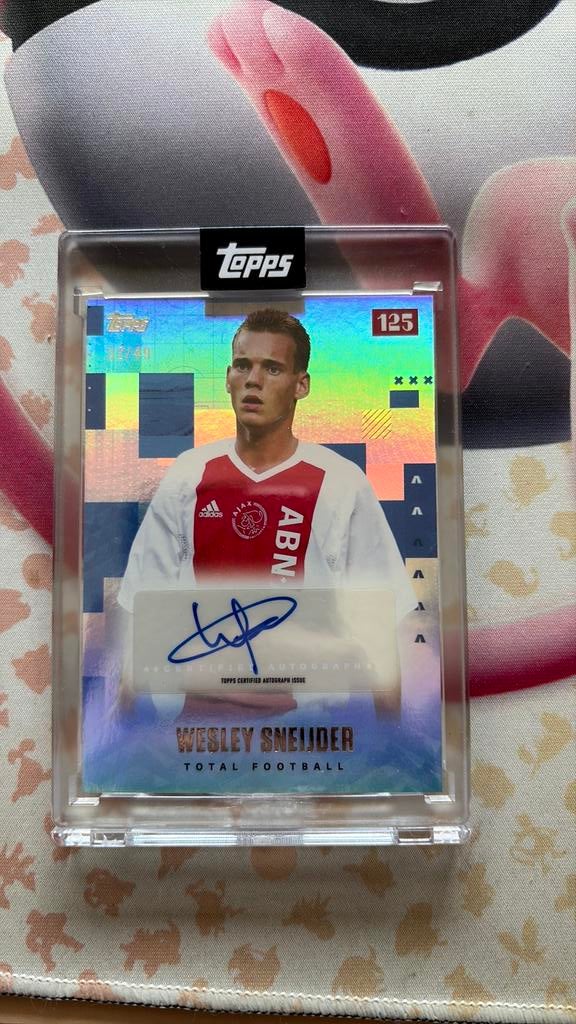 Topps ajax 125 wesley sneijder autograph /49, Verzamelen, Ophalen of Verzenden, Zo goed als nieuw, Ajax, Poster, Plaatje of Sticker