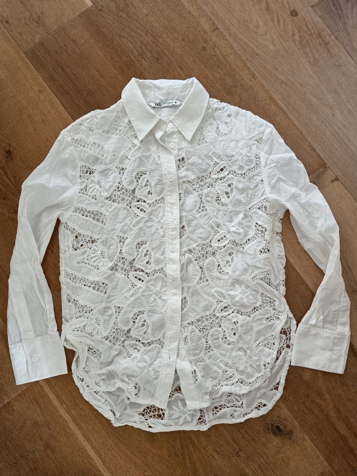 Zara witte kanten blouse maat XS, Kleding | Dames, Ophalen of Verzenden, Zo goed als nieuw, Maat 34 (XS) of kleiner, Wit