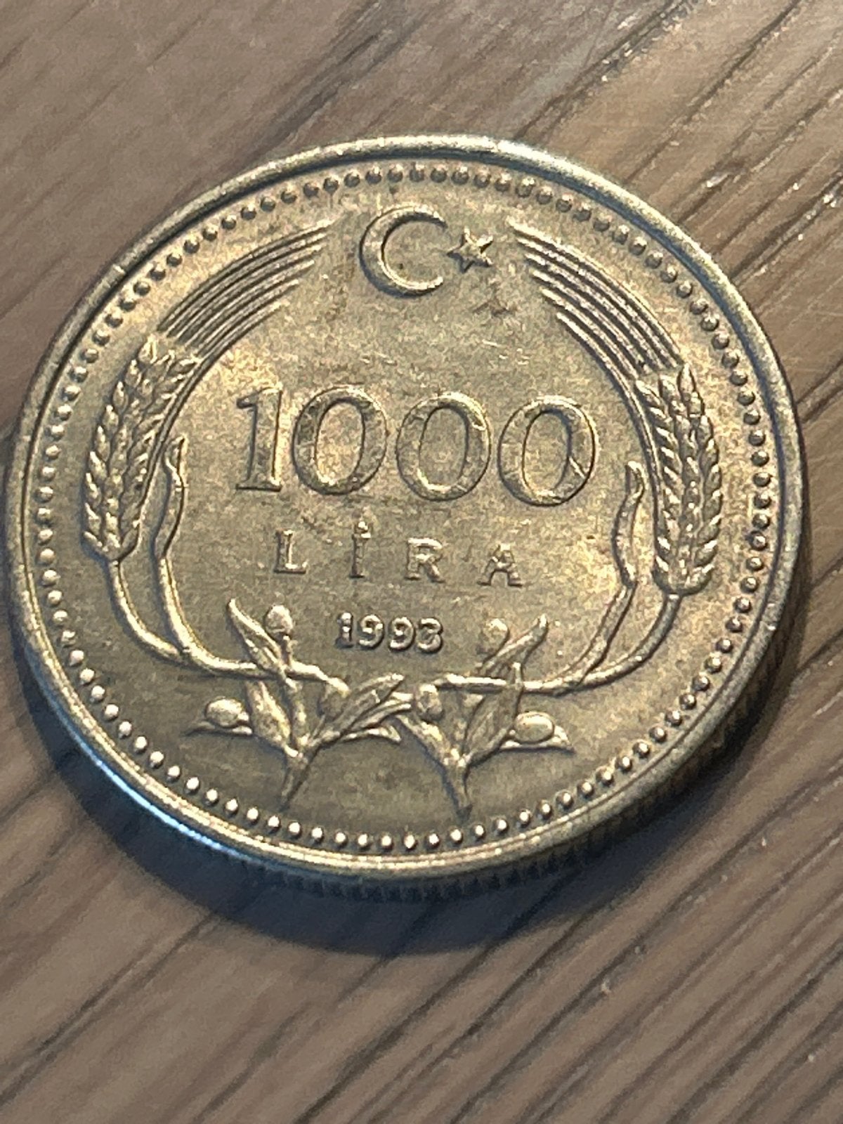Turkse 1000 Lira munt uit 1993, Ophalen of Verzenden, Overige landen, Losse munt