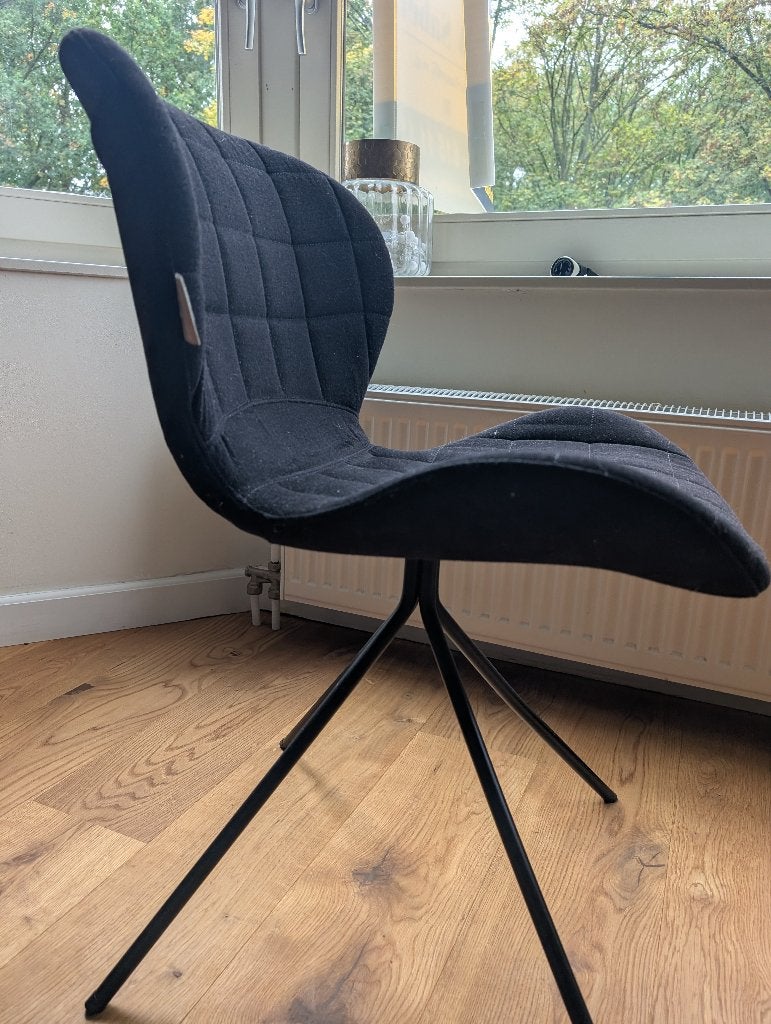 Zuiver Doulton Chair Modern Black Fabric Dining / Desk Chair, Huis en Inrichting, Gebruikt, Zwart, Ophalen of Verzenden, Bureaustoel