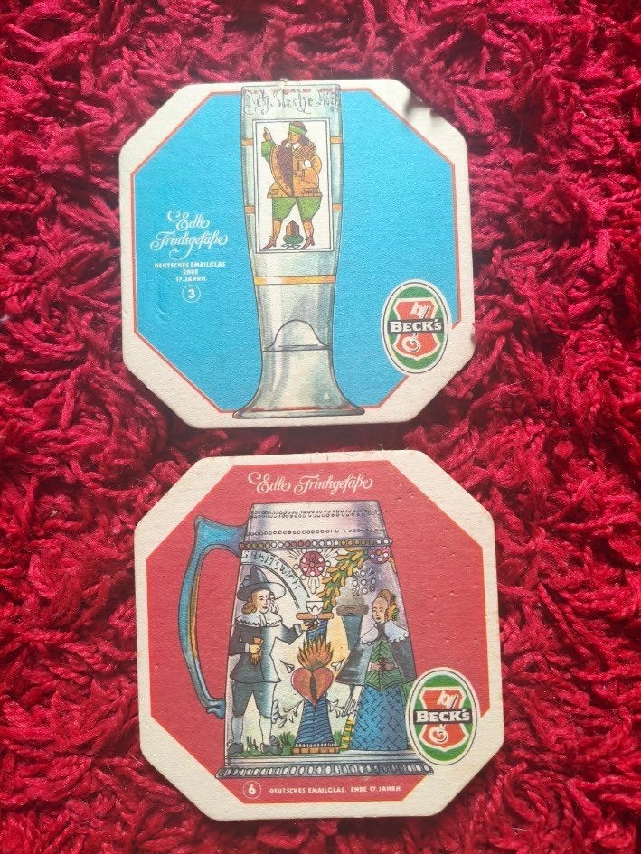 Bier viltjes Beck`s uit de serie ( Edle Trinkgefäße ), Ophalen of Verzenden, Gebruikt, Viltje(s), Overige merken