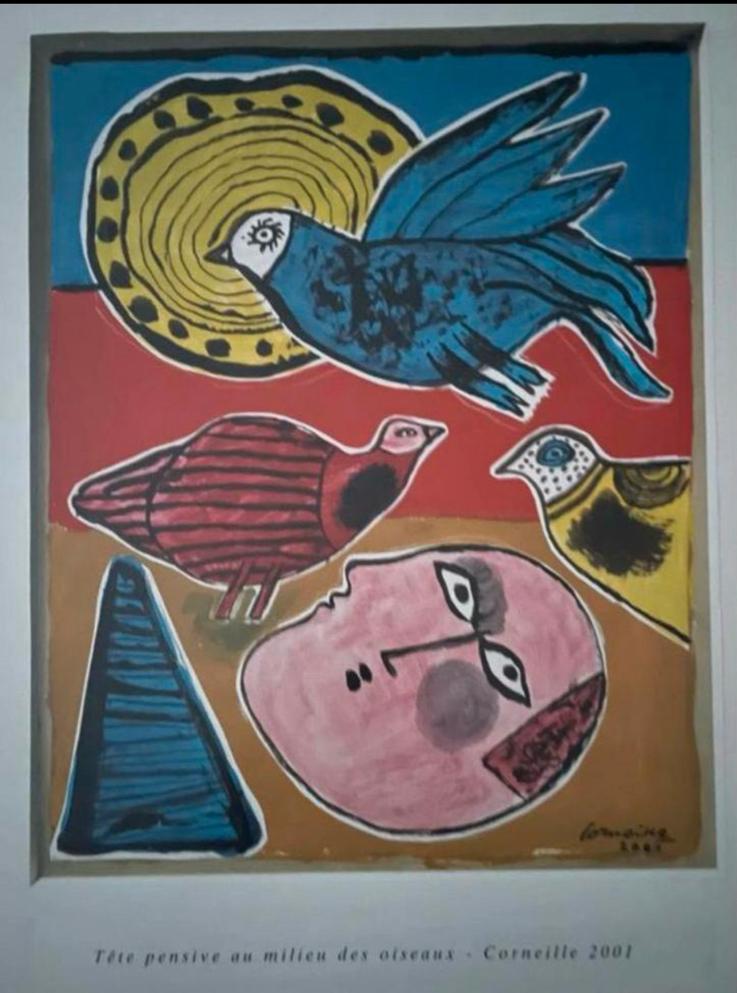 Corneille 'Tête pensive au milieu des oiseaux' 2001, Ophalen of Verzenden
