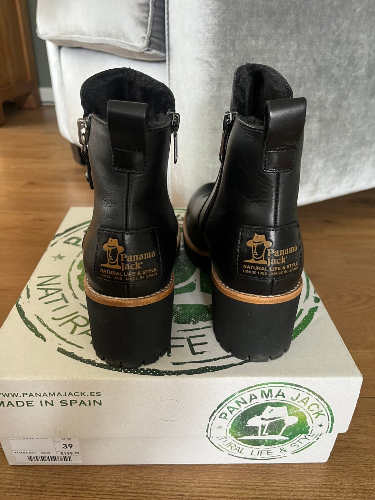 Panama Jack zwarte enkellaars leer maat 39, 1 x gedragen, Kleding | Dames, Schoenen, Ophalen, Zo goed als nieuw, Zwart