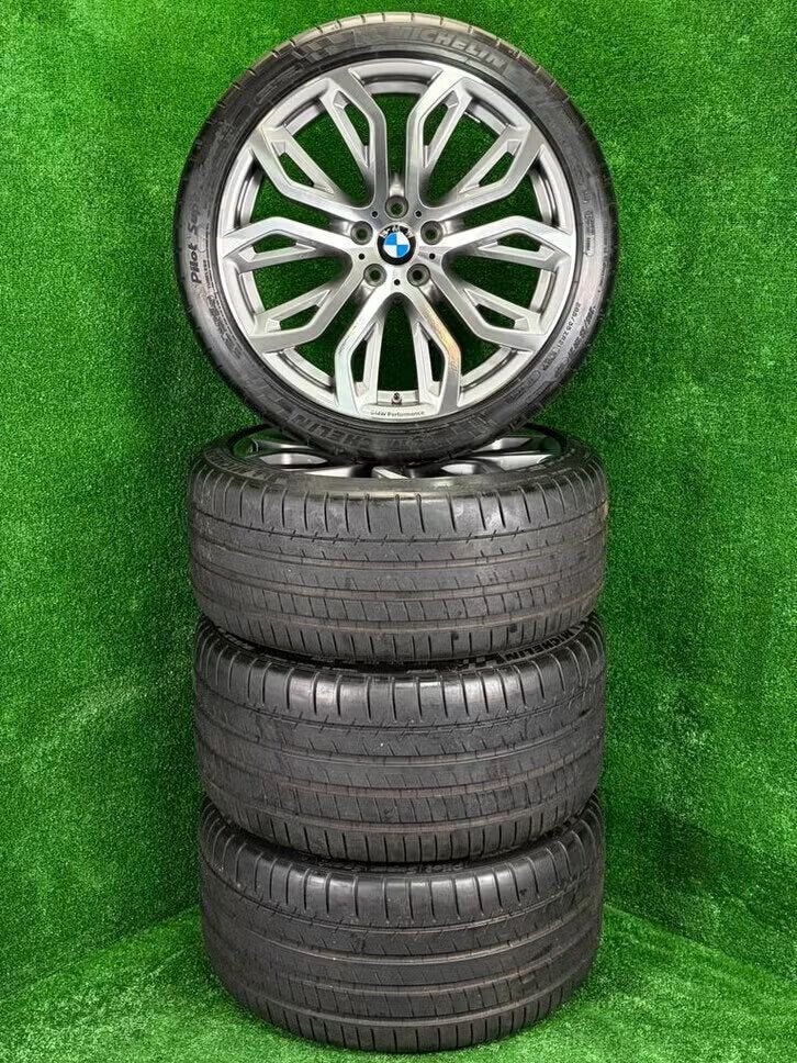 Originele 21 inch BMW style 375 velgen met banden X5 X6 F15, 285 mm, Banden en Velgen, Info@bmw.com, BMW