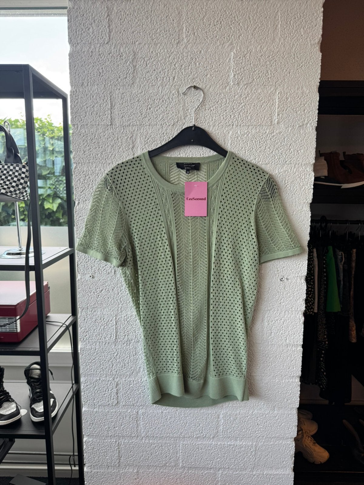Nikke kate moss shirt maat XS groen, Ophalen of Verzenden, Zo goed als nieuw, Korte mouw, Maat 34 (XS) of kleiner