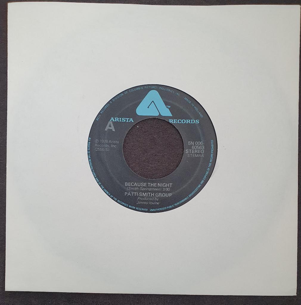 Patti Smith - Because The Night, Beschermende buitenhoes, Verzenden, Gebruikt, Pop
