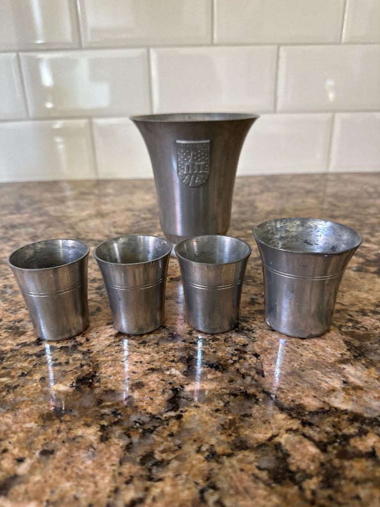 Tinnen drinkbekers, Ophalen of Verzenden