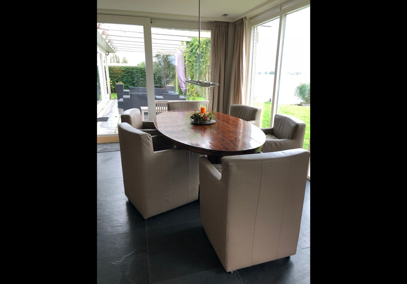 Leren eetkamer stoelen, Ophalen, Bruin, Landleven / modern, Zo goed als nieuw