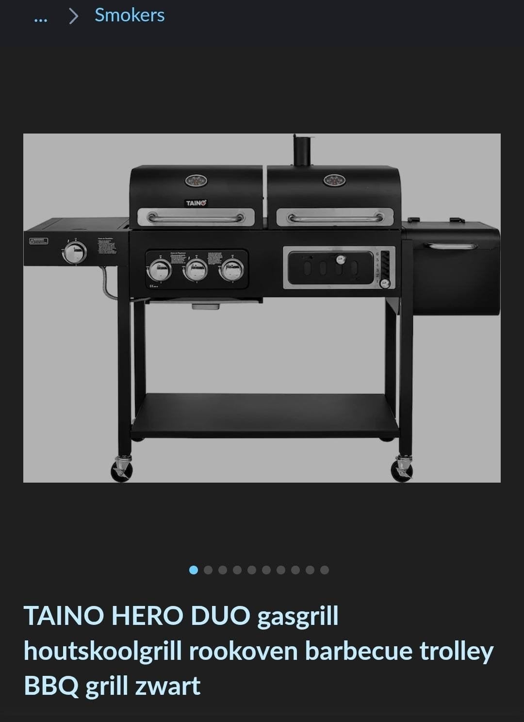 Barbecue 4-in-1 gasgrill houtskoolgrill rookoven kookplaat, Ophalen, Nieuw