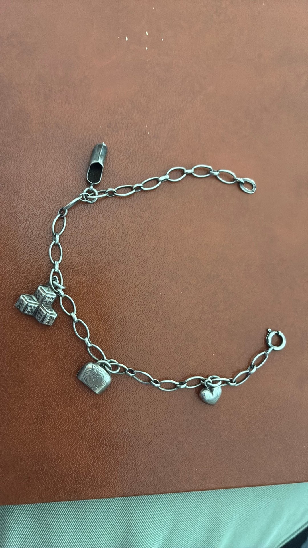835 zilver bedelarmband 19,5 cm, Ophalen of Verzenden, Gebruikt, Zilver, Zilver