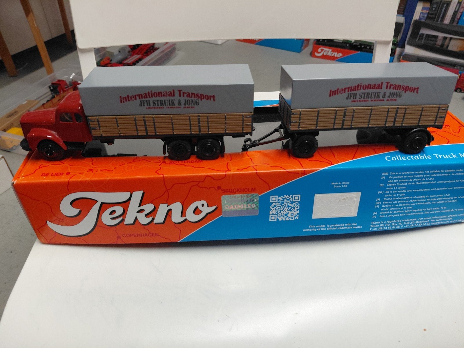 Scania Vabis Tekno JFH Struik & Jong model vrachtwagen, Hobby en Vrije tijd, Modelauto's | 1:50, Ophalen of Verzenden, Zo goed als nieuw