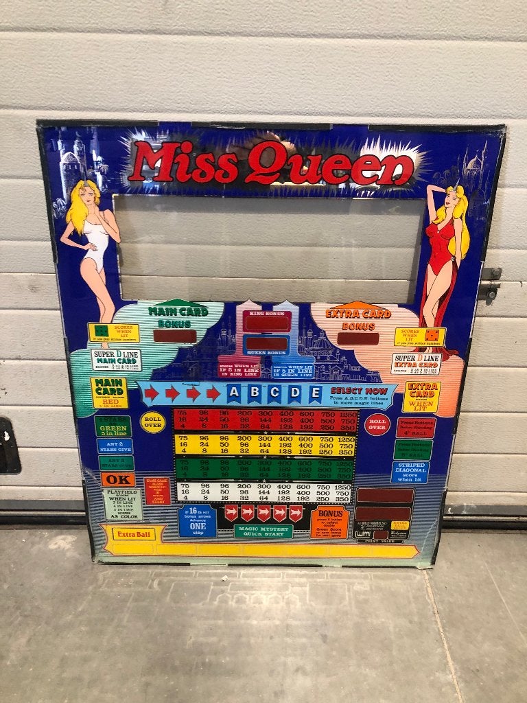 Decoratieve glasplaat Bingokast 'Miss Queen', Verzamelen, Gebruikt, Ophalen, Overige merken, Overige soorten