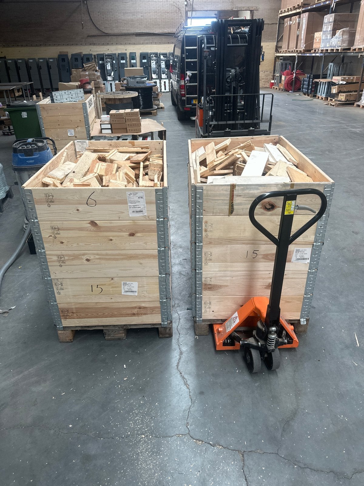 Pallet kachelhout, 3 tot 6 m³, Ophalen of Verzenden, Overige houtsoorten, Blokken
