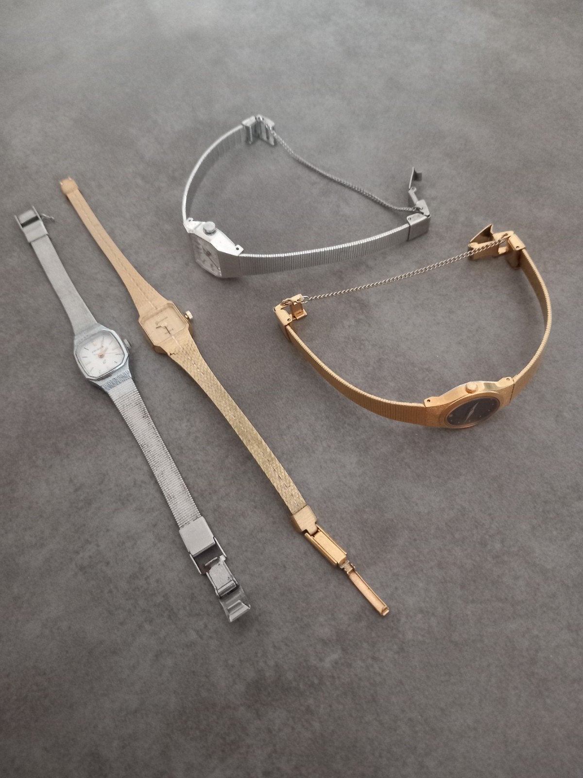 4 vintage horloges dames - niet werkend, Verzenden, Staal, Overige merken