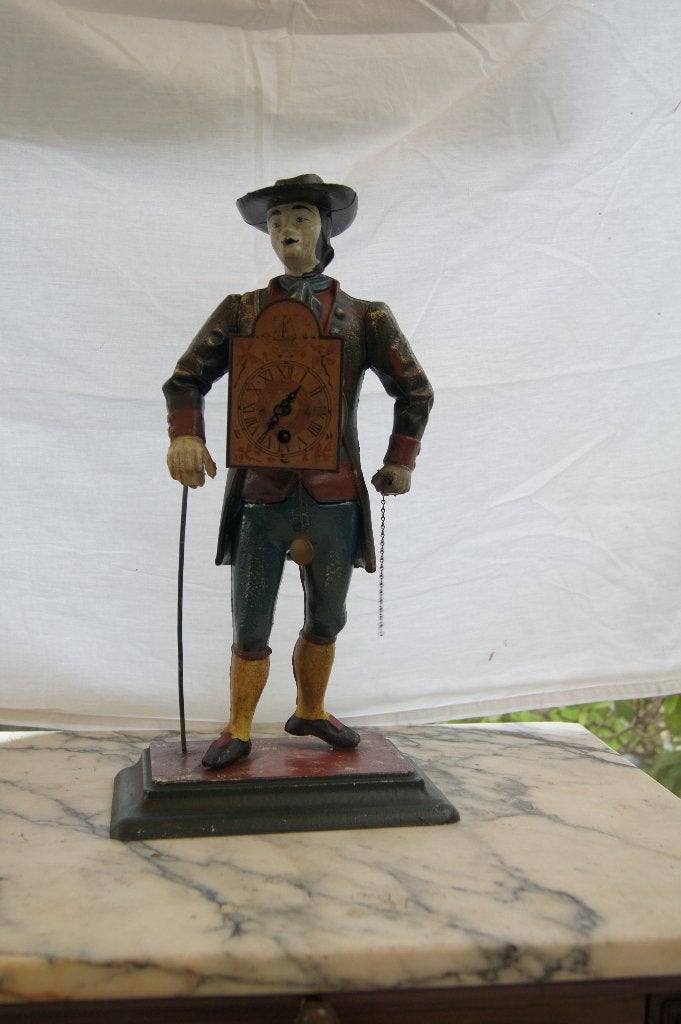Antieke Klokkenman Figuur - Uniek Decoratief Stuk, Antiek en Kunst, Antiek | Klokken, Ophalen of Verzenden