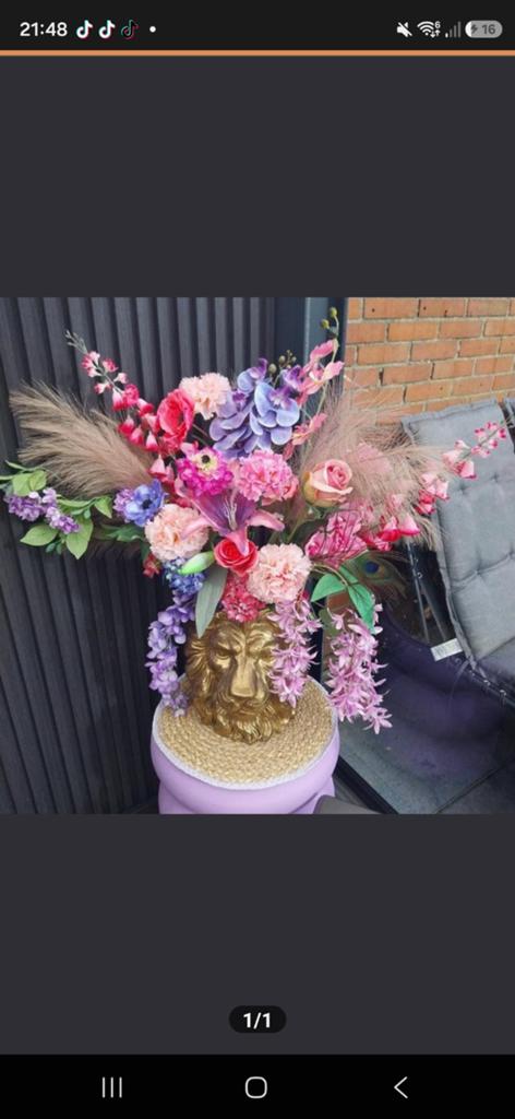2 compleet opgemaakte bloempotten, Huis en Inrichting, Woonaccessoires | Kunstplanten en Kunstbloemen, Ophalen of Verzenden, Zo goed als nieuw