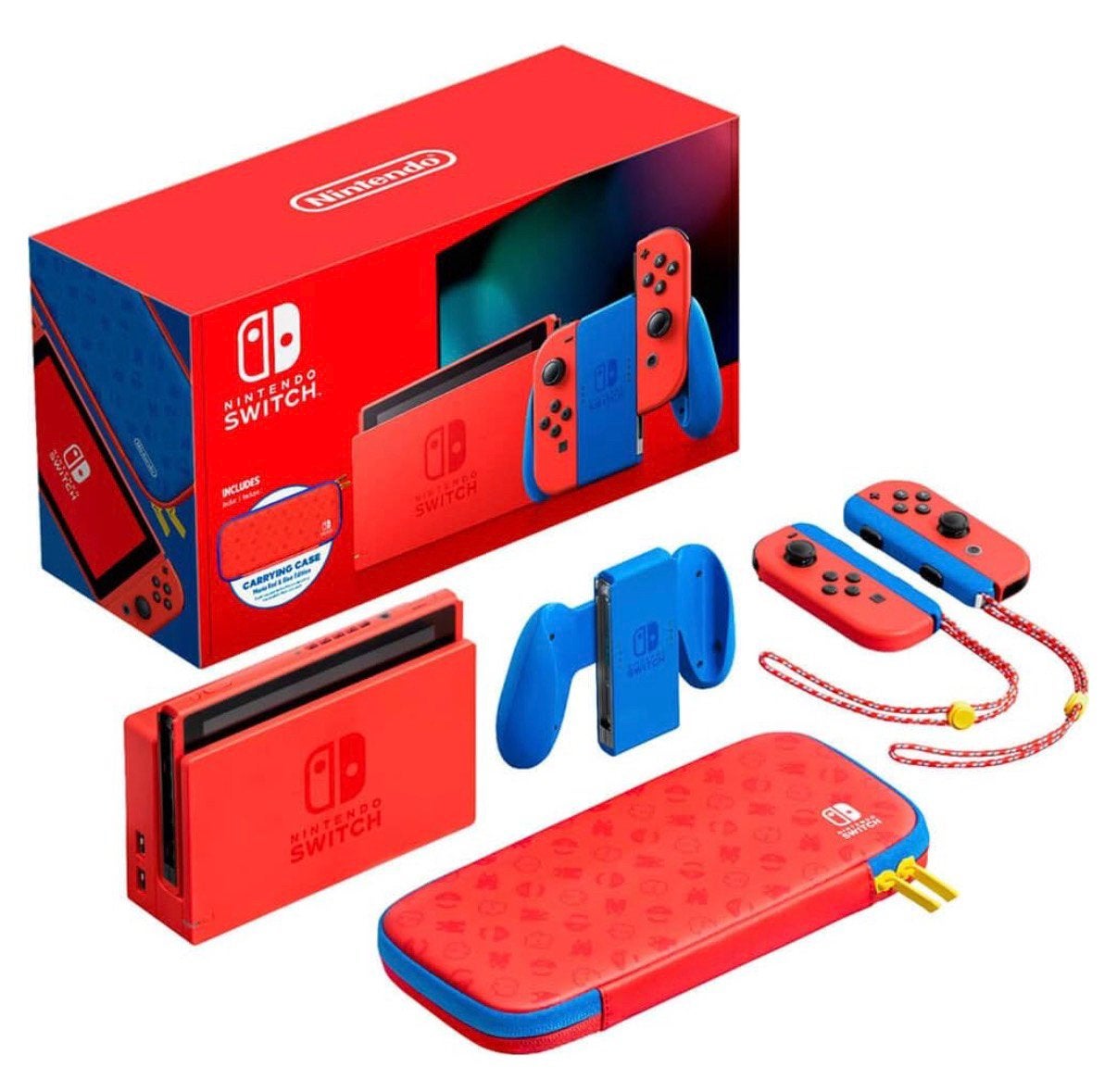 Nintendo Switch | Mario Red Edition | Compleet | Nieuwstaat, Met 2 controllers, Zo goed als nieuw, Met harde schijf, Switch OLED