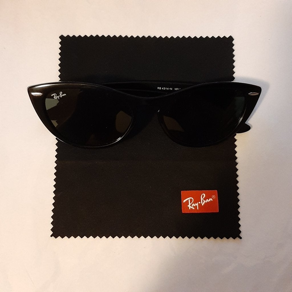 ☀️Preloved: Ray-Ban Nina Zonnebril - Cat. 3 + UV400🏷️€75,-, Gebruikt, Zonnebril, Zwart, Ophalen of Verzenden