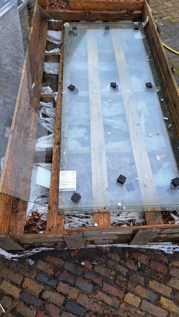 4x glasplaat 2103mmx830mmx10mm., Ophalen of Verzenden