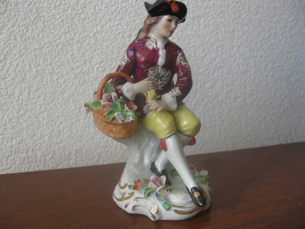 Sitzendorf, porseleinen beeldje +/- 1930, in prima staat., Ophalen of Verzenden, Zo goed als nieuw, Mens