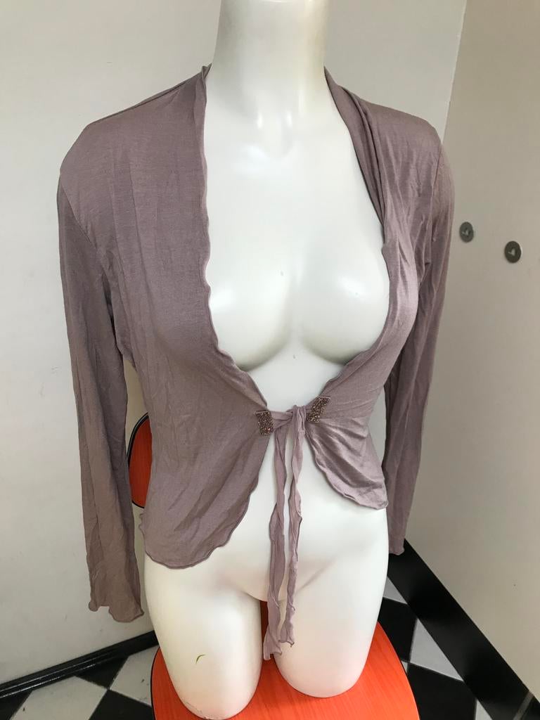 Ganesha Ibiza bolero knoopvestje knoopvest l zwart grijs, Zwart, Maat 42/44 (L), Nieuw, Ophalen of Verzenden