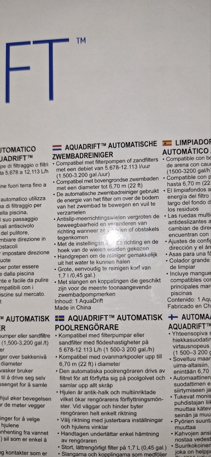 AquaDrift Zwembadreiniger - Automatische Bodemzuiger, Ophalen of Verzenden, Nieuw, Overige typen