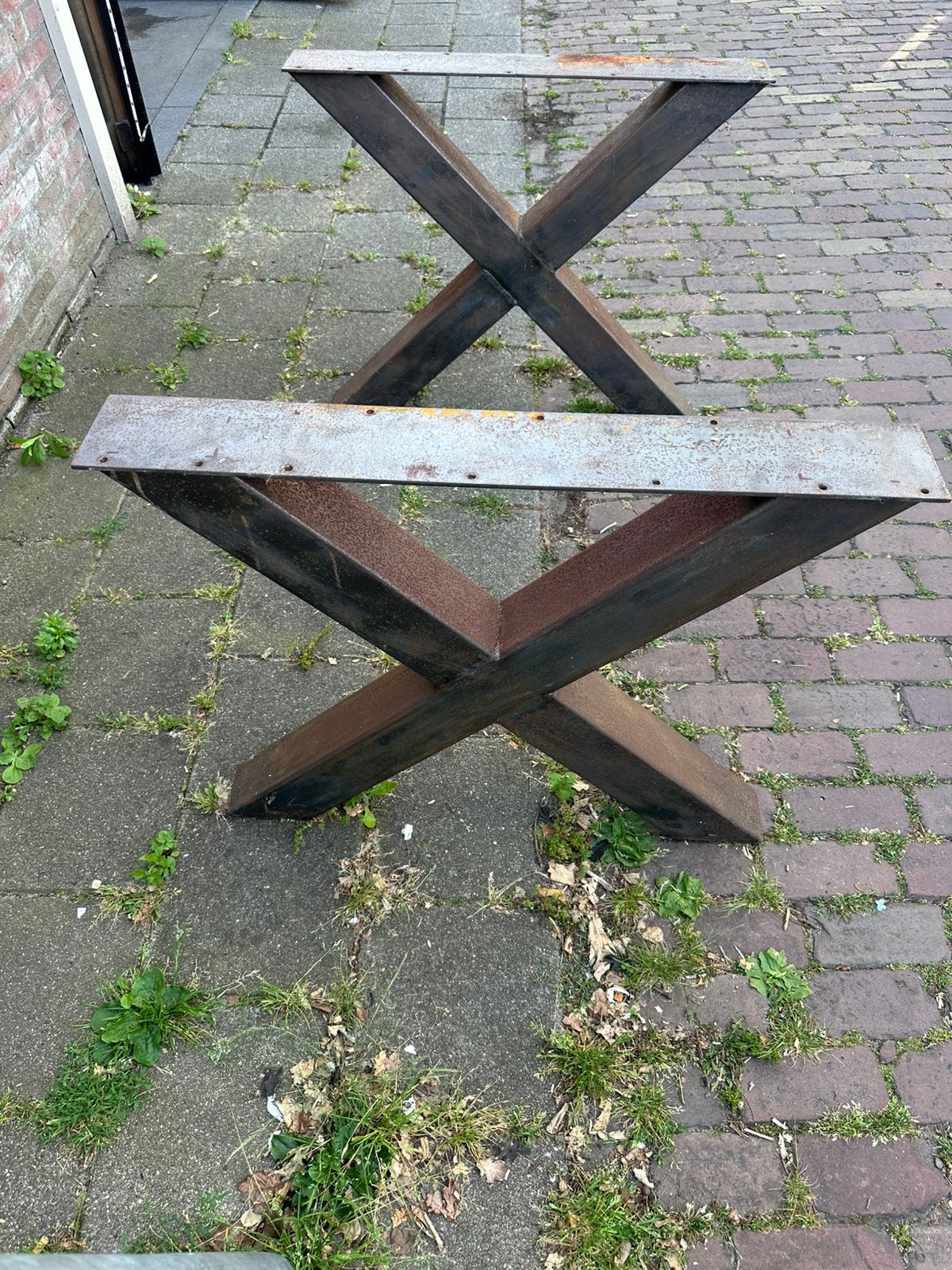 Houten boomstam eettafel, Ophalen, Gebruikt, Designtafel, Teakhout
