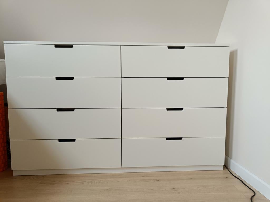 Witte Ikea Nordli kast, 8 lades, Huis en Inrichting, Kasten | Ladekasten, Ophalen, 5 laden of meer, 150 tot 200 cm, Zo goed als nieuw