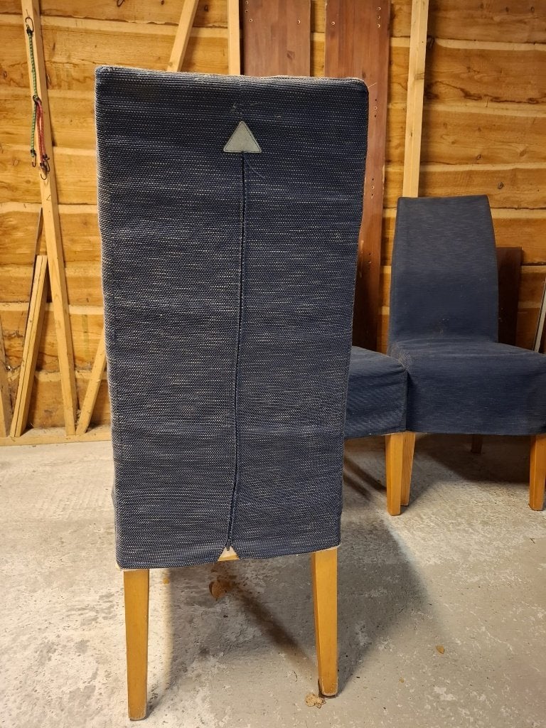 vier sterke beuken stoelen, Ophalen, Gebruikt, Blauw, Vier