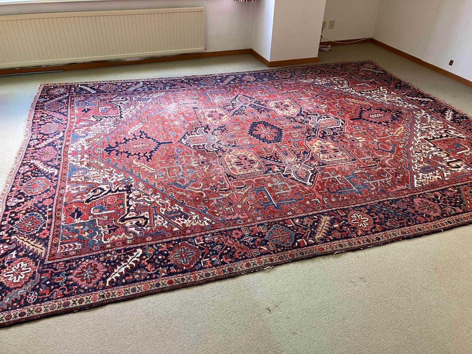 Vintage Perzisch tapijt uit Iran - ca. 100 jaar oud, Ophalen, Gebruikt, 200 cm of meer, Rechthoekig