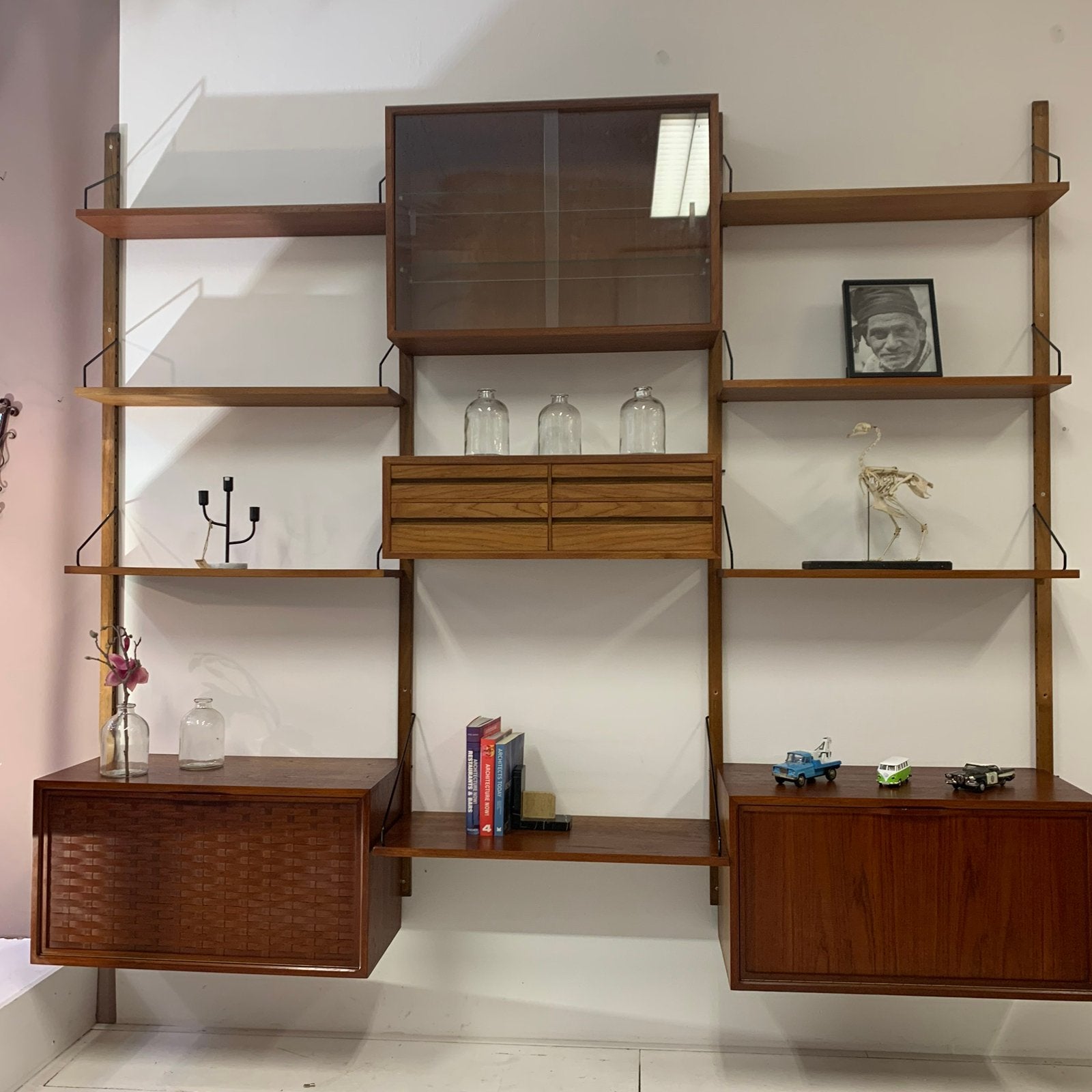 Poul Cadovius by Royal System vintage modulair wandsysteem, Gebruikt, 200 cm of meer, Teakhout, Ophalen of Verzenden