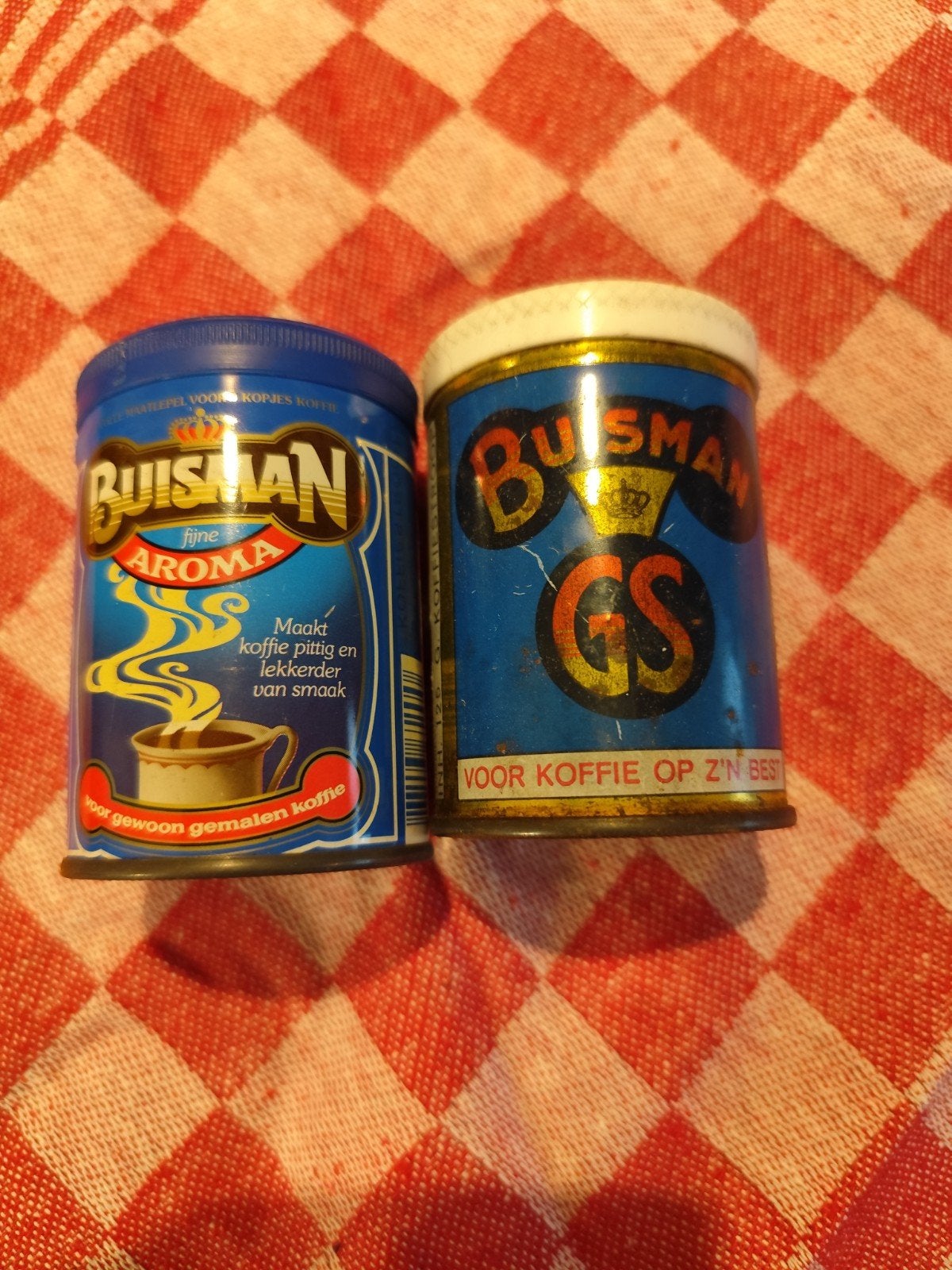 2 Oude Buisman blikkes, Ophalen of Verzenden, Gebruikt, Overige
