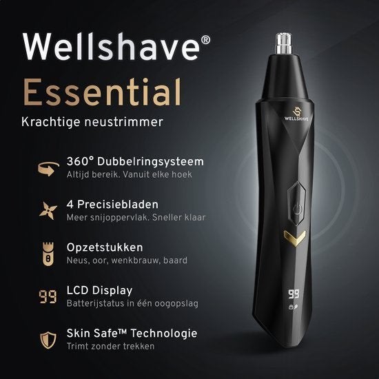 Neustrimmer - Wenkbrauw  en Oorhaar trimmer - GRATIS BEZORGD, Verzenden, Nieuw, Gehele gezicht