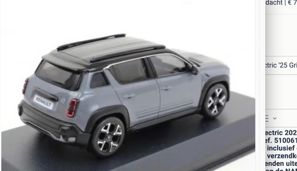 Renault 4 E-Tech Electric '25 Grijs 1:43 1/43 NOREV R 510061, Verzenden, Nieuw, Auto, Norev