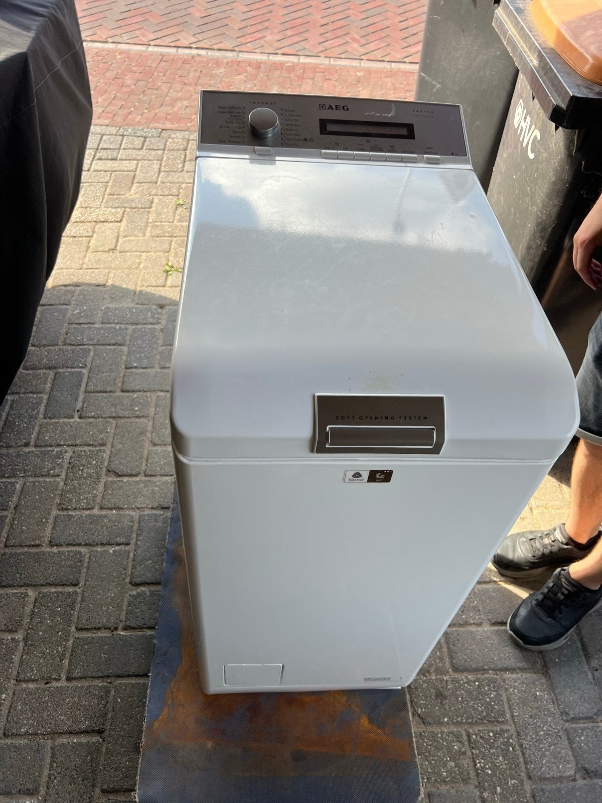 AEG Bovenlader Wasmachine - Compact en Efficiënt, Witgoed en Apparatuur, Wasmachines, Ophalen, Gebruikt, Bovenlader, Kort programma