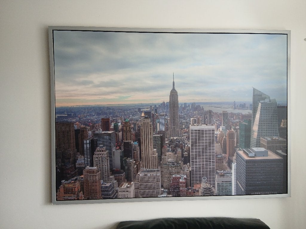 Groot wandpaneel New York skyline 100 x 140cm, Ophalen, 140 cm, Hout, Meerkleurig